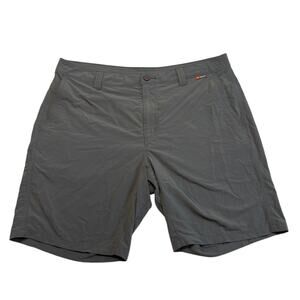 Simms Fishing Outdoor Shorts Gray Mens 38 Cargo Pocket Drawstring Stretchy